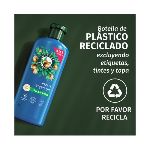 HERBAL ESSENCES Champú reparador con aceite de argán, para cabellos dañados 680 ml.