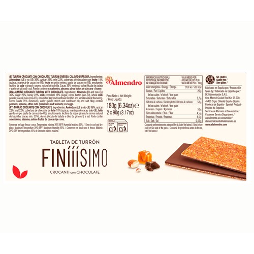 EL ALMENDRO Turrón finísimo crocanti 180 g.