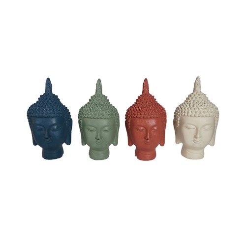 Figura de cara de Buda de poliresina  altura 15 cm, GARDENSTAR.