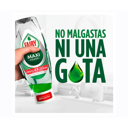FAIRY Lavavajillas a mano maxi poder 2 x 450 ml