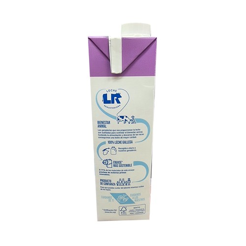 L.R. Leche semidesnatada de vaca, sin lactosa 1l.