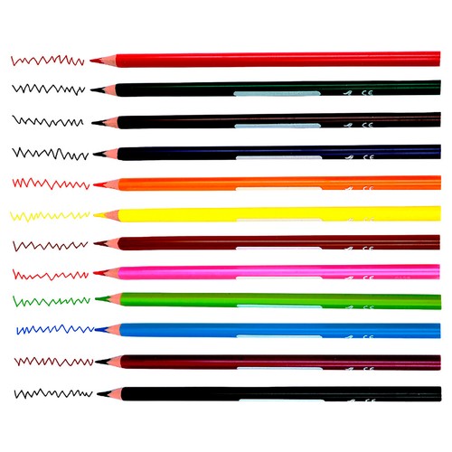 12 Lápices de colores, 18 cm, ALCAMPO.