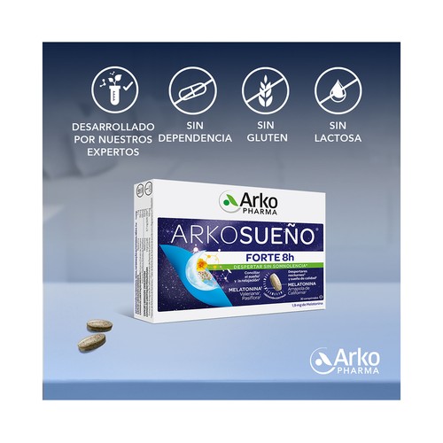 ARKOPHARMA Arkosueño forte Complemento alimenticio a base de extractos naturales, para ayudar a conciliar el sueño 30 uds.
