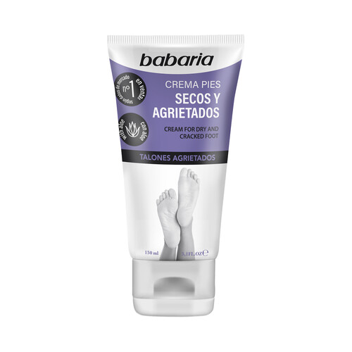 Crema para pies con aloe vera, especial pies secos y talones agrietados BABARIA 150 ml.