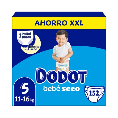 DODOT Bebé-seco Pañales talla 5 (11-16 k) 152 uds.