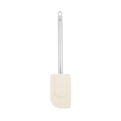Espátula de cocina 30cm de silicona con mango de acero inoxidable color blanco. ACTUEL