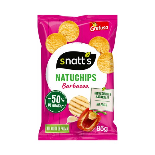 SNATT'S Snack de cereales NatuChips salsa barbacoa SNATT'S GREFUSA, bolsa 85g
