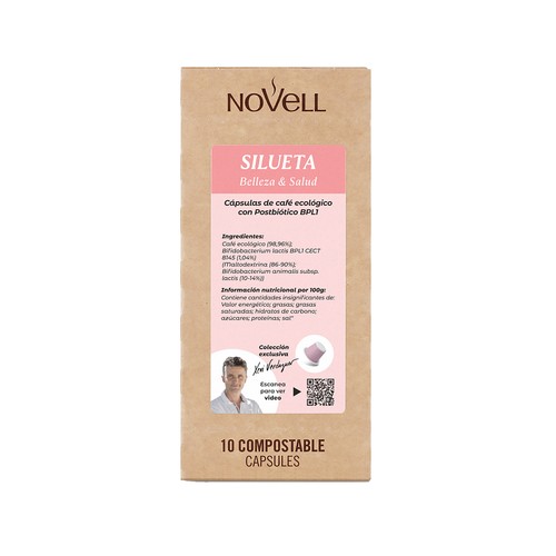NOVELL Silueta Café en cápsulas ecológico  con prostbióticos 10 uds