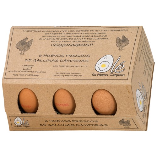 OLÉ Huevos de gallinas camperas clase M / L y cat. A   6 uds