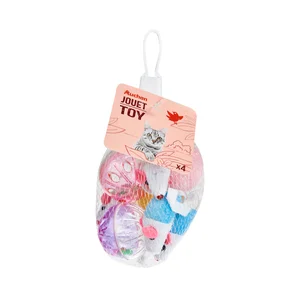 PRODUCTO ALCAMPO Set de 4 juguetes para gatos (ratónes y bolas).