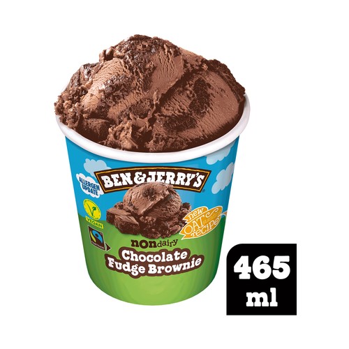 BEN & JERRY"S Fudge browne Tarrina de helado vegano de chocolate con trozos de brownie de chocolate 465 ml