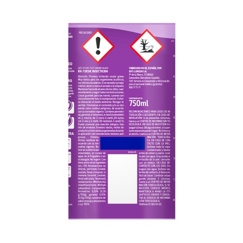 KH-7 Desinfectante insecticida fregasuelos con aroma a lavanda 750 ml