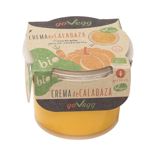 GO-VEGG Crema de calabaza ecológica, elaborada con aceite de oliva virgen extra GO-VEGG 280 ml