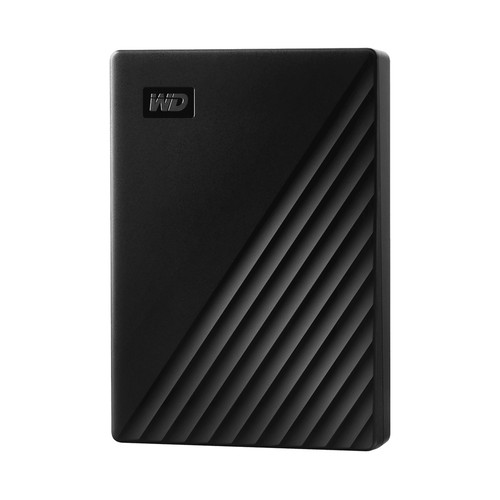 Disco duro externo 5TB WD My Passport negro, tamaño 2,5, conexión USB 3.0.