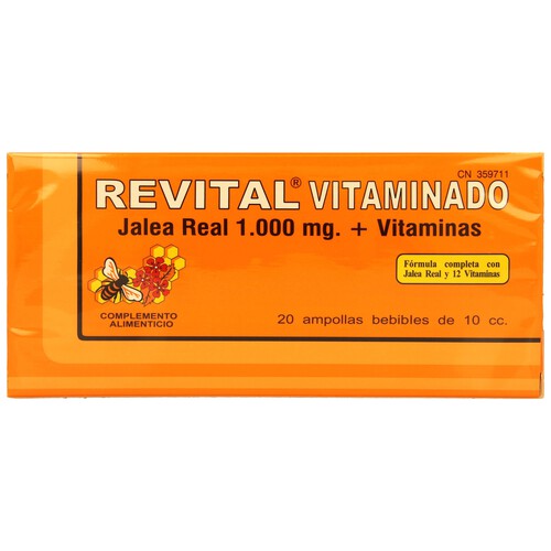 REVITAL Complemento alimenticio con jalea real y vitaminas REVITAL 20 uds 400 gr