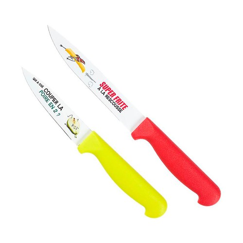 Set de 2 cuchillos universales divertidos de acero inoxidable, LILY COOK