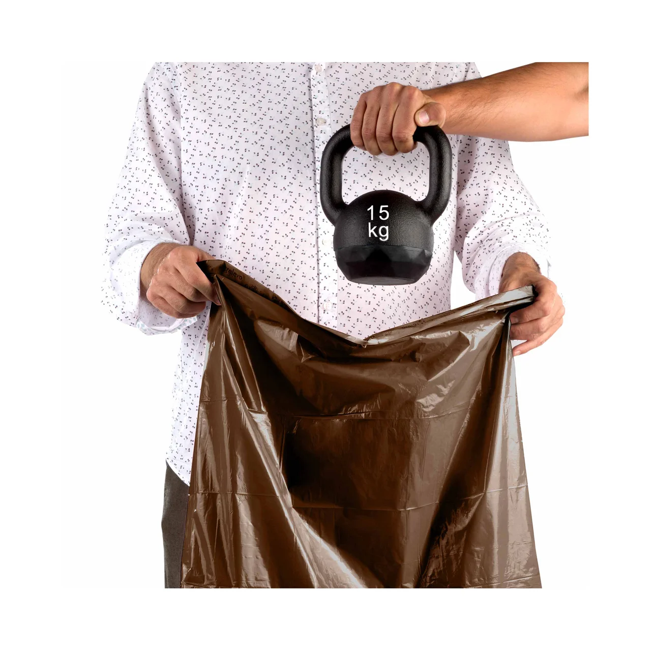 Bolsa de basura 100% reciclado, 15 unidades, capacidad de 10 a 20 l.