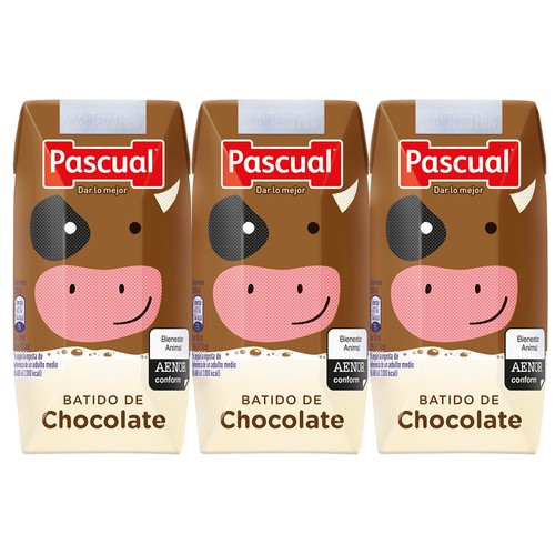 PASCUAL Batido de chocolate PASCUAL 3 x 200 ml