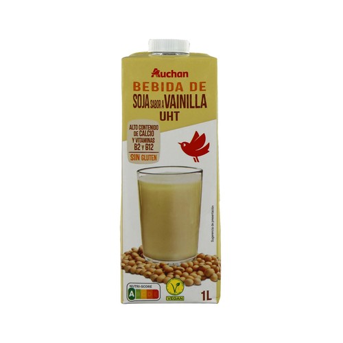 AUCHAN Bebida de soja con sabor a vainilla 1 l. Producto Alcampo