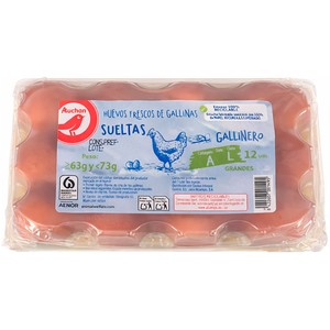 precios Auchan Huevos De Gallinas Sueltas En El Gallinero Clase L Y Cat. A 12 Uds Producto Alcampo. en Alcampo