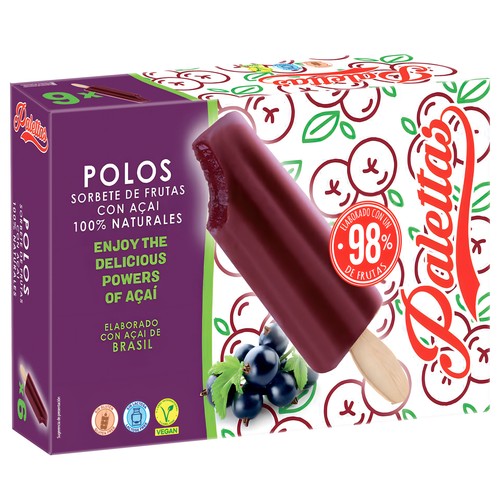 PALETTAS Polos de acai 6 x 60 ml.