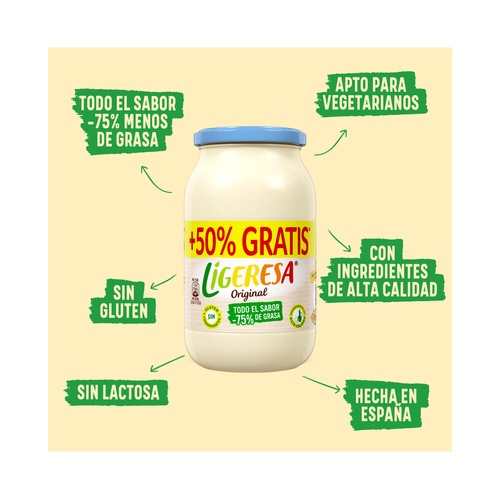 LIGERESA Salsa mayonesa light frasco 415 + 10 ml.