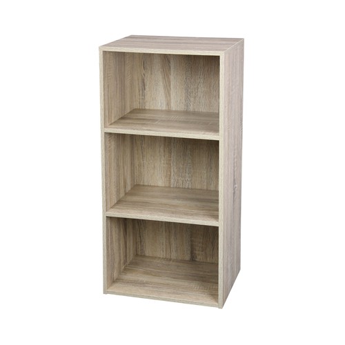 Estantería librería color nogal con 3 baldas. Medidas: 80cm. de alto, 40cm. de largo y 29,5cm. de profundidad, MOBILIARIO.