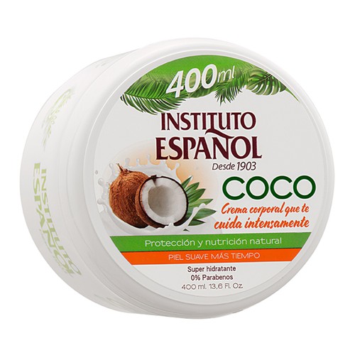 INSTITUTO ESPAÑOL Crema corporal super hidratante con leche de coco INSTITUTO ESPAÑOL 400 ml.