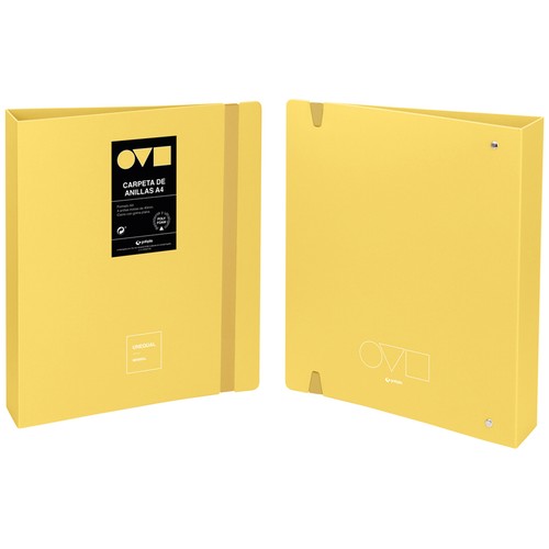 Carpeta anillas A4 Unequal Minimal amarillo, GRAFOPLAS.