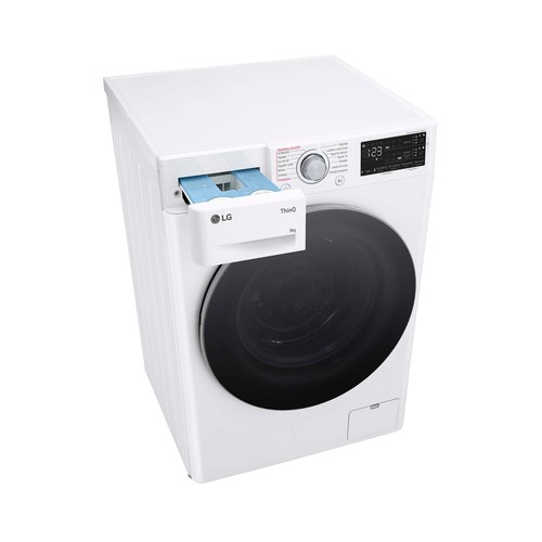 Lavadora LG F4WR5509A1W 9KG, clasificación energética: A, 1400RPM, H: 85cm, A: 60cm, F: 56,5cm.