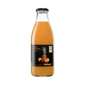 Imagen de DELIZUM Zumo tropical a base de concentrado de naranja, piña, limón, manzana y maracuyá ecológico 1 l.