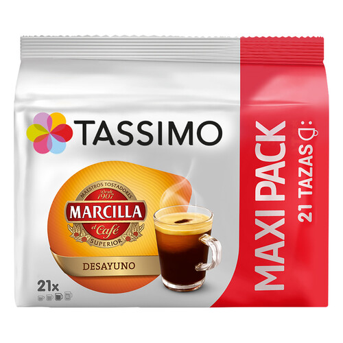 TASSIMO Café desayuno en cápsulas MARCILLA TASSIIMO 21 uds, 163,8 g. -  Alcampo ¡Haz tu Compra Online y Recoge Más de 50.000 Productos a Precios  Alcampo A Partir de 2h!