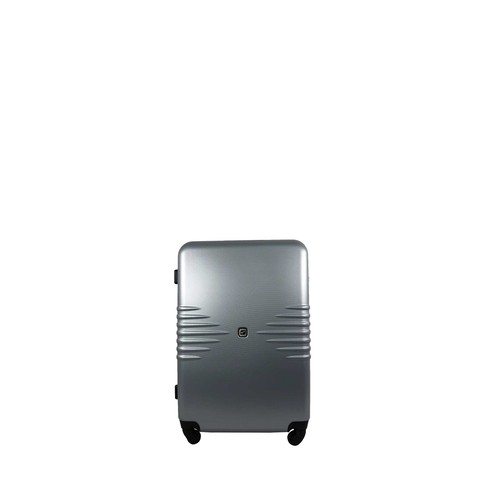 Maleta mediana rígida de color gris de 60 cm. tipo trolley con 4 ruedas y cierre por código, AIRPORT ALCAMPO.