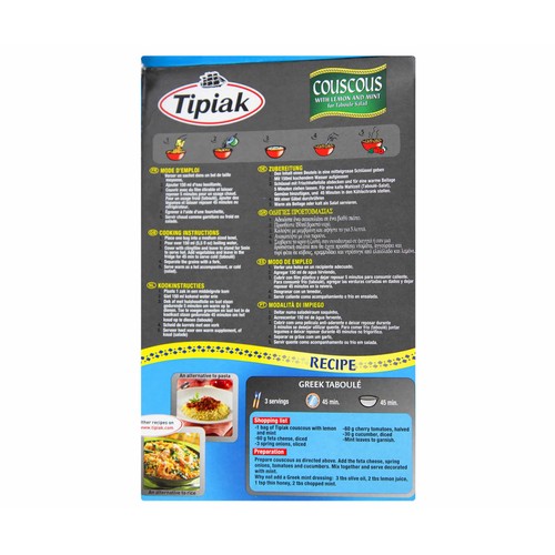 TIPIAK Couscous con menta y limón paquete de 250 g.