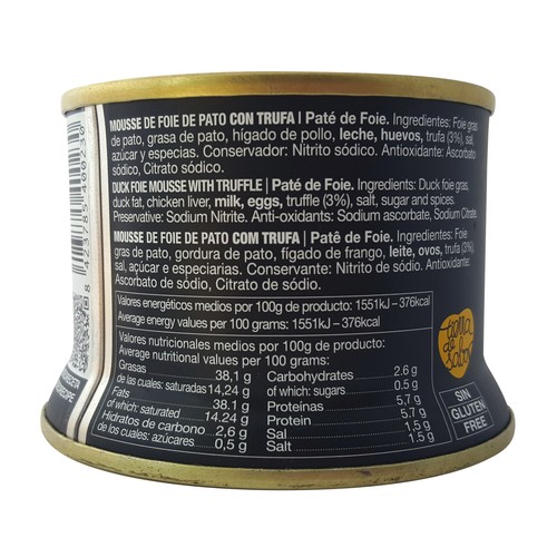 MALVASIA Mousse de foie de pato con trufas 130 g.