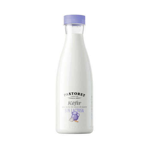 PASTORET Kéfir natural sin lactosa, con leche de vacas de pasto 570 ml.
