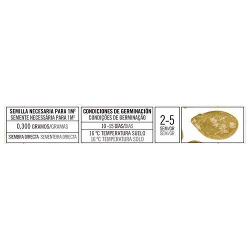 Sobre de semillas para sembrar calabazas de la variedad cabello de ángel PRODUCTO ALCAMPO.