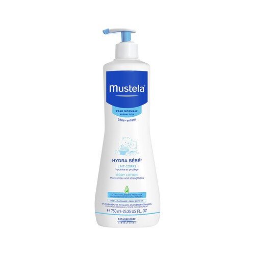 Leche hidratante corporal para niños y bebes desde el nacimiento MUSTELA 750 ml.