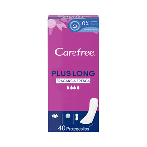 Imagen de CAREFREE Salvaslips extra-largos con fresca fragancia CAREFREE Plus long 40 uds.