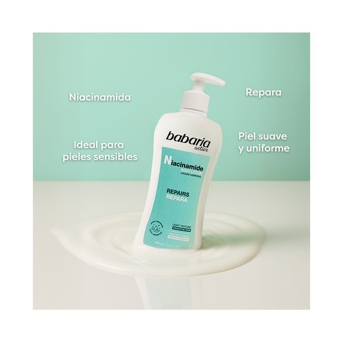 BABARIA Body milk con vitamina B3, para pieles sensibles y atópicas 500 ml.