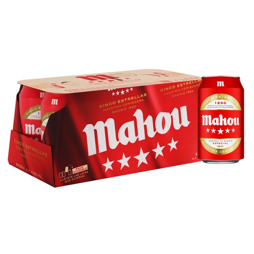 MAHOU 5 estrellas Pack de cerveza 8 uds x 33cl.