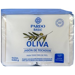 Basic Pastillas de jabón de tocador con oliva, para todo tipo de pieles 4 x 60 g.