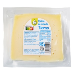 PRODUCTO ECONÓMICO ALCAMPO Queso mezcla tierno (vaca - oveja) 300 g.