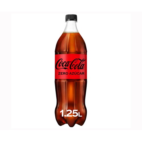 COCA COLA ZERO Azúcar Refresco de cola zero azúcar botella 1,25 l.