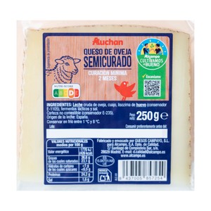 Alcampo Cultivamos LO Bueno  Queso de Oveja Semicurado  250 G.