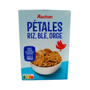 PRODUCTO ALCAMPO Cereales en copos de arroz, trigo y cebada 500 g.