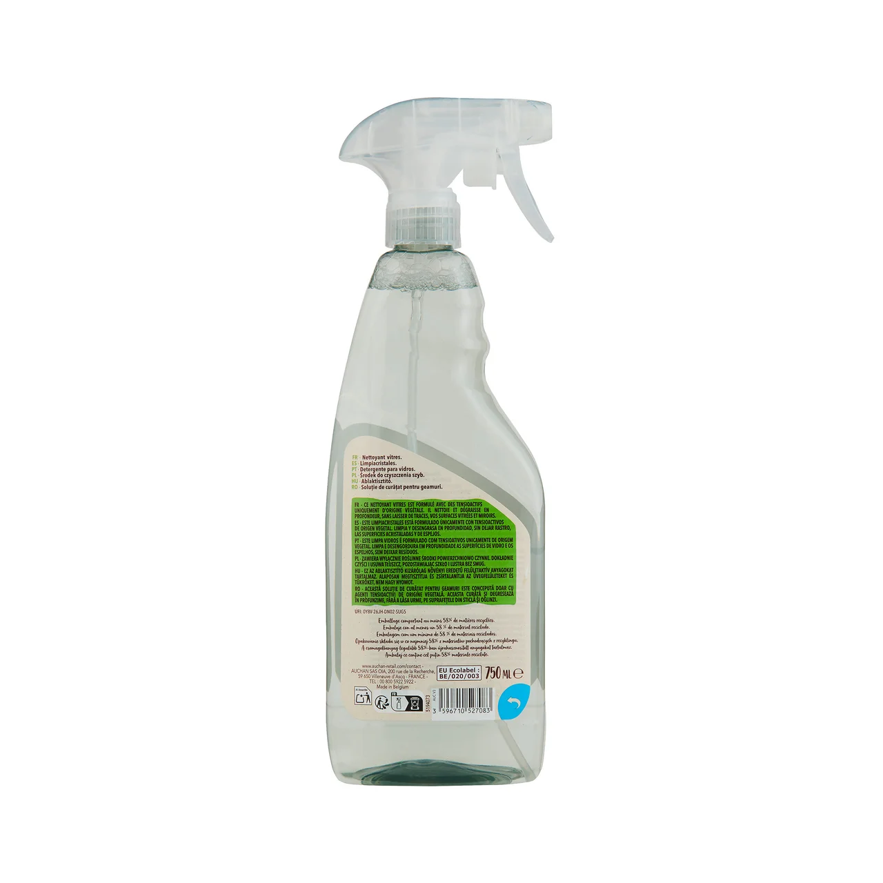 PRODUCTO ALCAMPO Limpiacristales medio ambiente 750 ml.