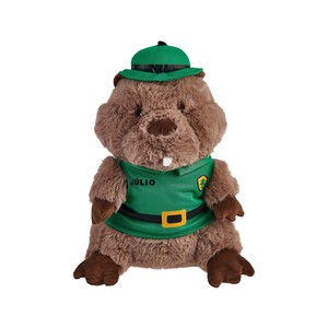 El castor Julio, Guarda Forestal solidario de peluche, de materiales reciclados, ONE TWO FUN ALCAMPO.