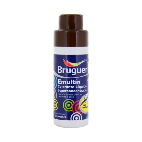 Colorante líquido superconcentrado, color marrón pardo, BRUGUER Emultín, 50ml.