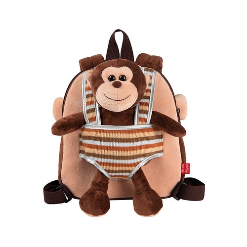 Mochila infantil con peluche de mono,PERLETTI